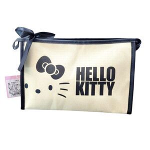 Brand New Sanrio Hello Kitty Cream & Black Color Cosmetics Bag / Pencil Case